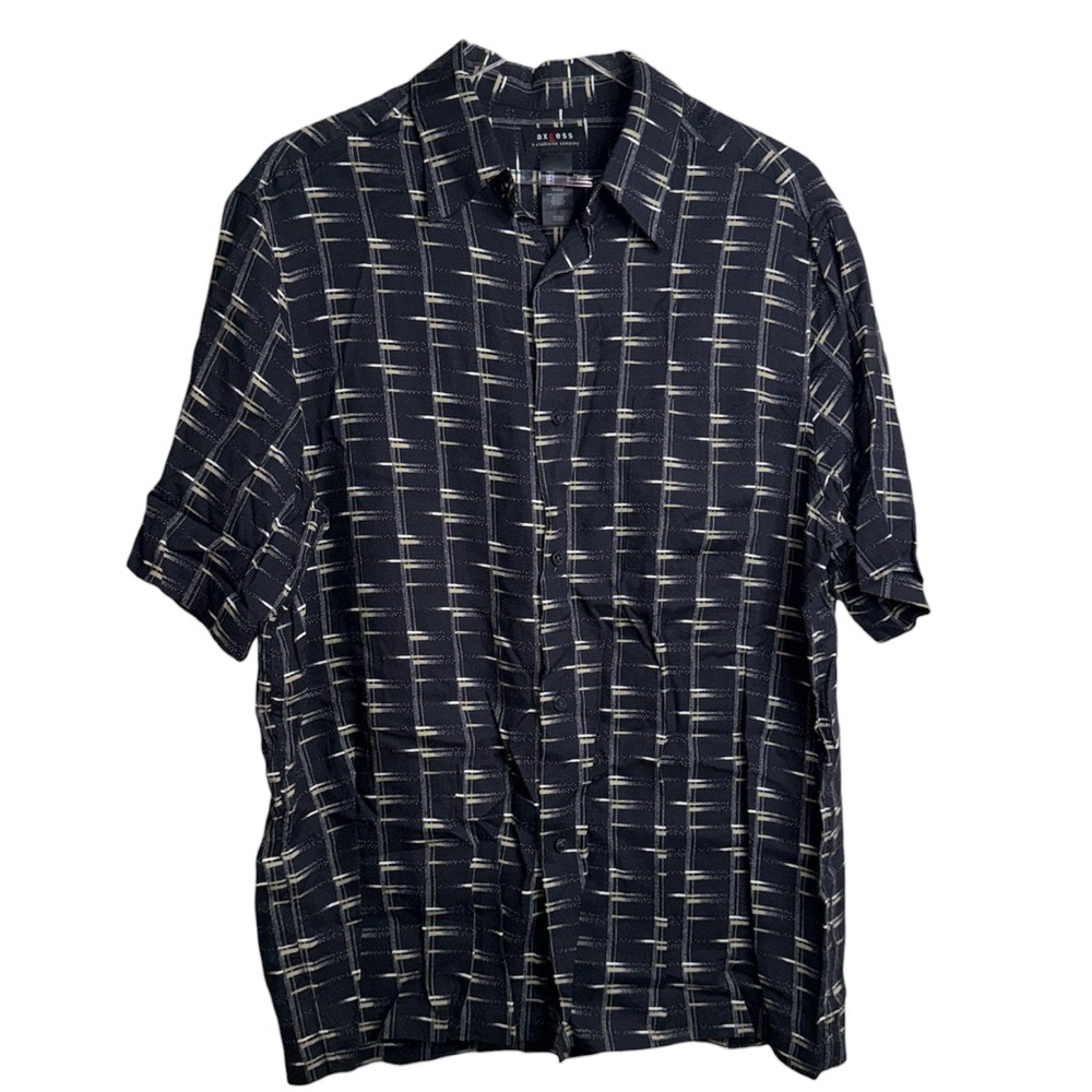Axcess Black and White Patterned Casual Shirt
